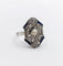 Bague 55 Art déco - Bague marquise en platine avec perle, diamants et saphirs 58 Facettes A06226