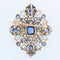 Pendentif Bijou ancien - Broche/Pendentif transformable en or jaune et argent, saphirs et diamants 58 Facettes 22-062
