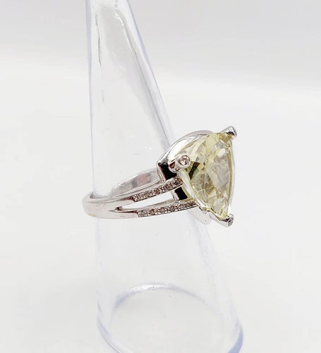 Bague 50 Mauboussin - Bague « Mes couleurs à toi » en or blanc citrine et diamants 58 Facettes A06276