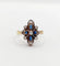 Bague 55 Bague duchesse antique en or 18k et platine, diamants taille rose et pierres bleues 58 Facettes A06416