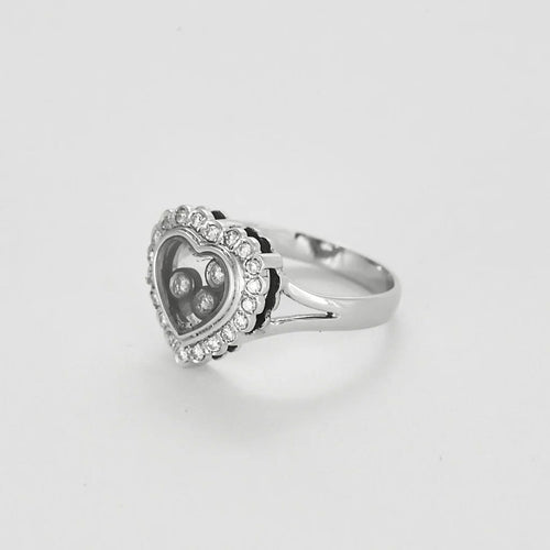 Bague 55 Bague Cœur qui Bat en or blanc 18K et diamants 58 Facettes LP1420/