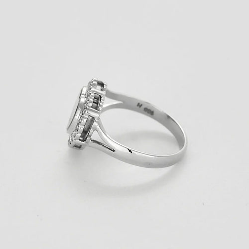Bague 55 Bague Cœur qui Bat en or blanc 18K et diamants 58 Facettes LP1420/