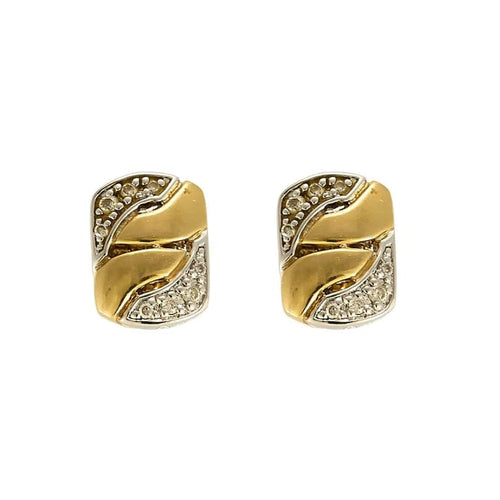 Boucles d'oreilles Guy Laroche - Boucles d'oreilles puces deux ors 750 et diamants 58 Facettes LP1418/