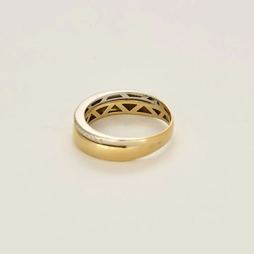 Bague 53 Bague deux ors 18 carats pavée de diamants 58 Facettes LP1416/