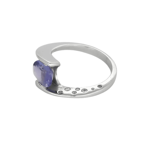 Bague 52 PERMALE - Bague en or blanc 18 carats avec tanzanite et diamants 58 Facettes LP1494/