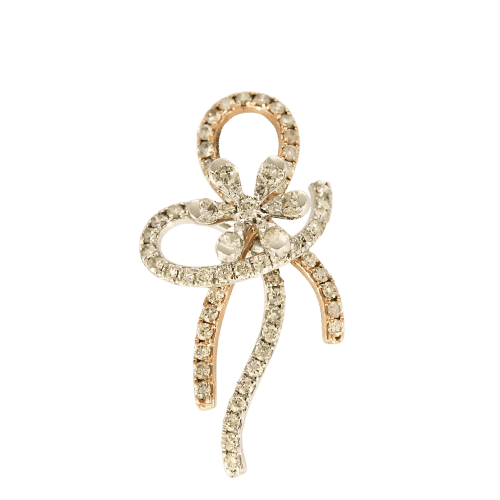 Pendentif Pendentif nœud Royal en or blanc et or rose avec diamants 58 Facettes LP1472/
