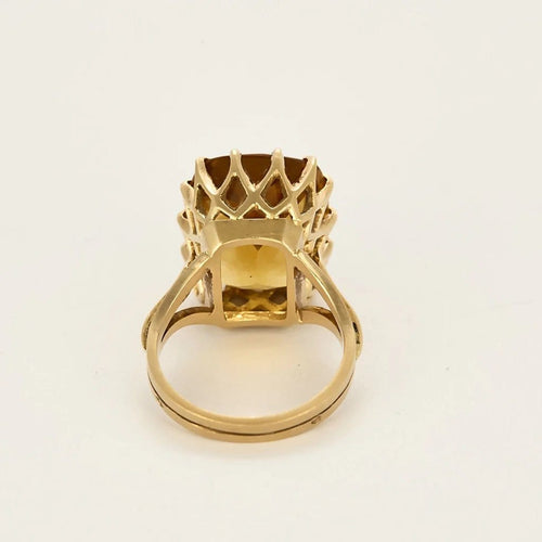 Bague 55 La Citrine Mandarine - Bague en or jaune 750 sertie de citrine 58 Facettes LP1415/