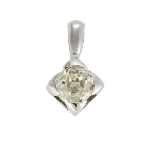 Pendentif Le Diamant Volant - Pendentif en or blanc 750 avec diamant 58 Facettes LP1390/