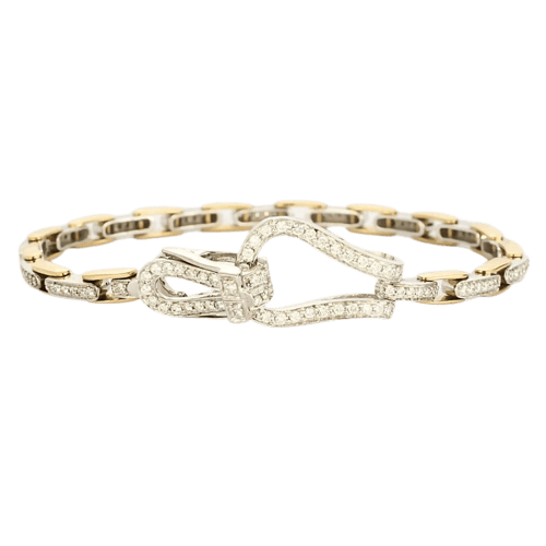 Bracelet MATY - Bracelet boucle en or jaune et or blanc 18 ct, diamants 58 Facettes LP1410/