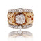 Bague 49 Bague bandeau ancienne chimères en or jaune 18 carats et diamants 58 Facettes 22-618