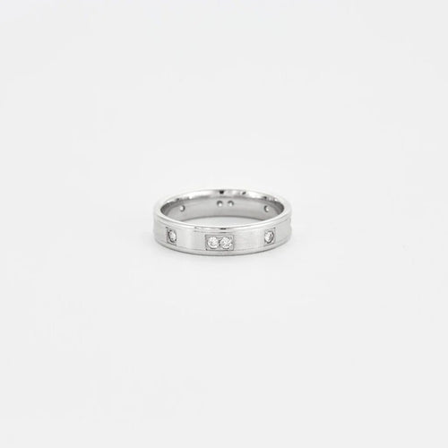 Bague 56 Alliance en or blanc 18 carats et diamants 58 Facettes LP368/10