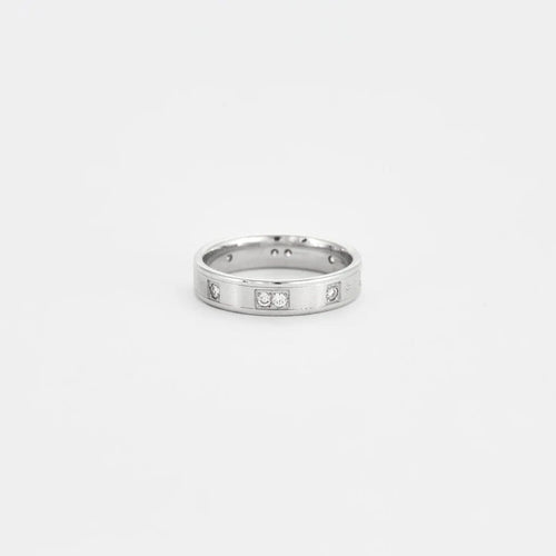 Bague 56 Alliance en or blanc 18 carats et diamants 58 Facettes LP368/10