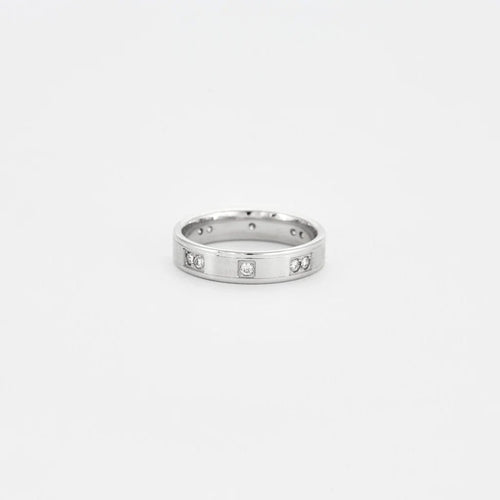 Bague 56 Alliance en or blanc 18 carats et diamants 58 Facettes LP368/10