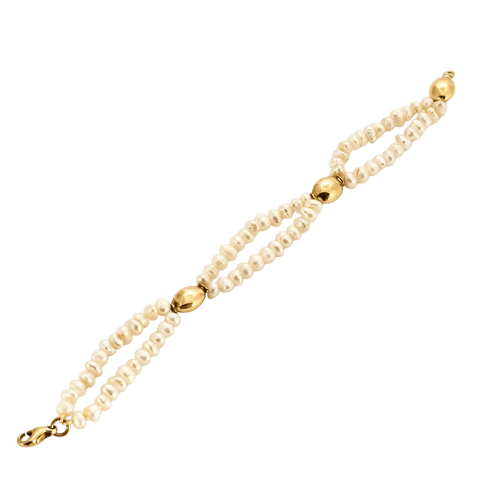 Bracelet Bracelet en or jaune 750 avec perles baroques 58 Facettes LP935/BET