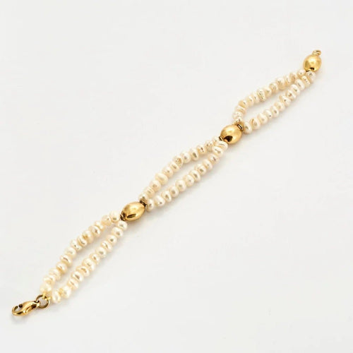 Bracelet Bracelet en or jaune 750 avec perles baroques 58 Facettes LP935/BET