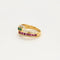 Bague 54 Bague cocktail en or jaune et blanc avec émeraudes, rubis et diamants 58 Facettes LP975/13