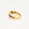 Bague 54 Bague cocktail en or jaune et blanc avec émeraudes, rubis et diamants 58 Facettes LP975/13