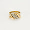Bague 55 Bague en or jaune et blanc 18 ct sertie de diamants 58 Facettes LP983/13
