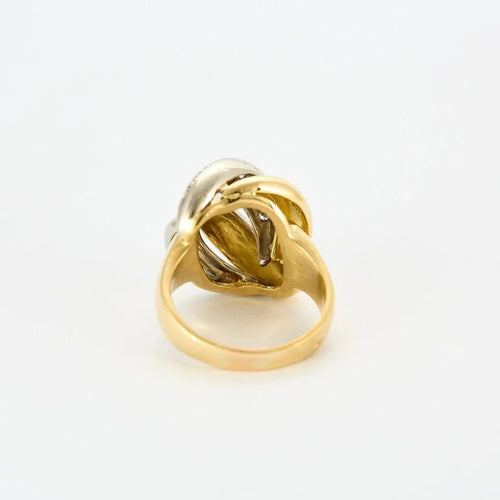 Bague 52.5 Senorita - Bague dôme tressée en or jaune et blanc, diamants 58 Facettes LP965/13