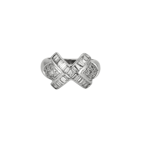 Bague 49.5 Bague jonc en or blanc sertie de diamants 58 Facettes LP962/13