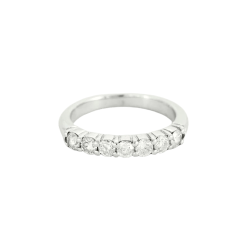 Bague 51.5 Alliance rivière - Bague en or blanc 750 sertie de diamants 58 Facettes LP1067/12
