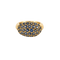 Bague 54 Bague dôme en or jaune 18 carats pavée de saphirs birmans 58 Facettes LP1065/12