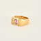 Bague 55.5 Bague en or jaune 18K avec saphir rose et diamants 58 Facettes LP1054/12