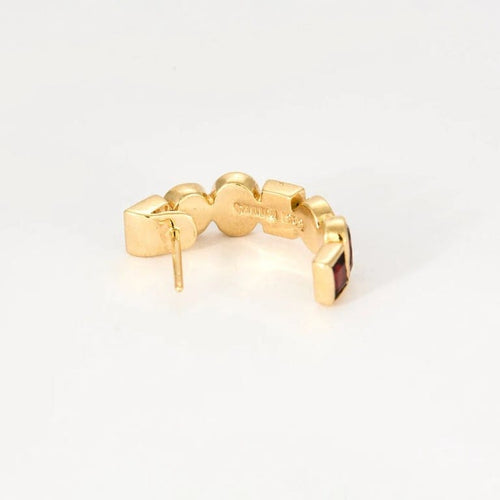 Bague 49 MMA - Parure bague et boucles d’oreilles en or jaune et grenats 58 Facettes LP986-LP987/15