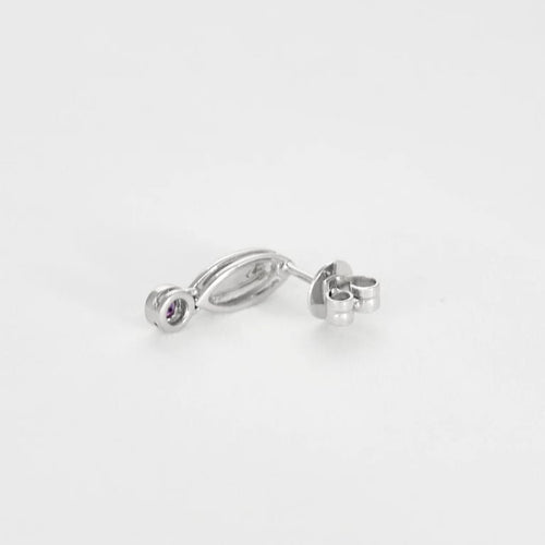 Boucles d'oreilles Boucles d’oreilles en or blanc 750 et améthyste 58 Facettes LP1308/15