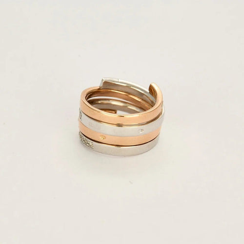 Bague 52 Bague L'Interminable en or rose et blanc avec diamants 58 Facettes LP1187