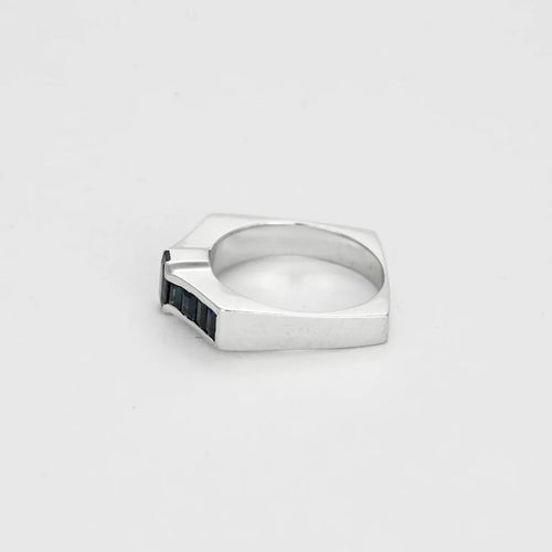 Bague 54 Bague bandeau Prestige en or blanc 18K et saphirs 58 Facettes LP1175