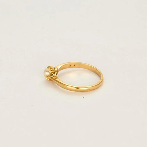 Bague 54 Bague solitaire jonc en or jaune 750 sertie d’une perle de culture 58 Facettes LP1271/BET