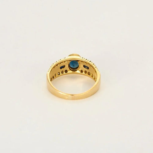 Bague 57 Bague jonc en or jaune 750 sertie de diamants et saphirs 58 Facettes LP1294/13