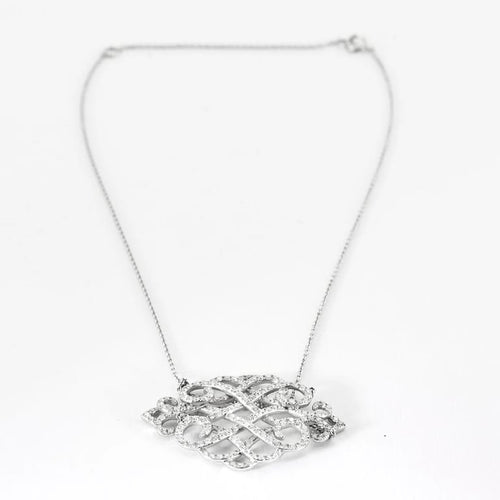 Collier Collier dentelle en or blanc et diamants 58 Facettes LP21/17