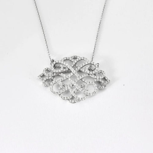 Collier Collier dentelle en or blanc et diamants 58 Facettes LP21/17