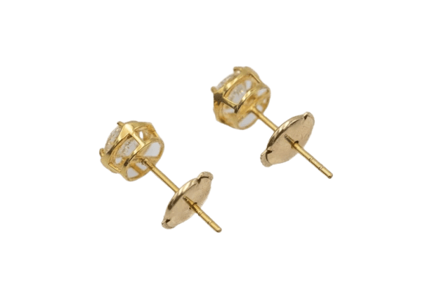 Bague Boucles d’oreilles solitaires en or jaune 18 carats et diamants 0,95 ct 58 Facettes 11833