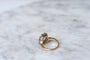 Bague 52.5 Bague marguerite ancienne en or rose et platine diamants 58 Facettes