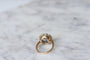 Bague 52.5 Bague marguerite ancienne en or rose et platine diamants 58 Facettes