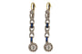 Boucles d'oreilles Boucles d’oreilles pendantes Art déco en or jaune 18 ct, platine, diamants et saphirs 58 Facettes 10507