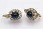 Boucles d'oreilles Boucles d’oreilles en or 14 carats avec diamants et saphirs cabochon 58 Facettes 10551