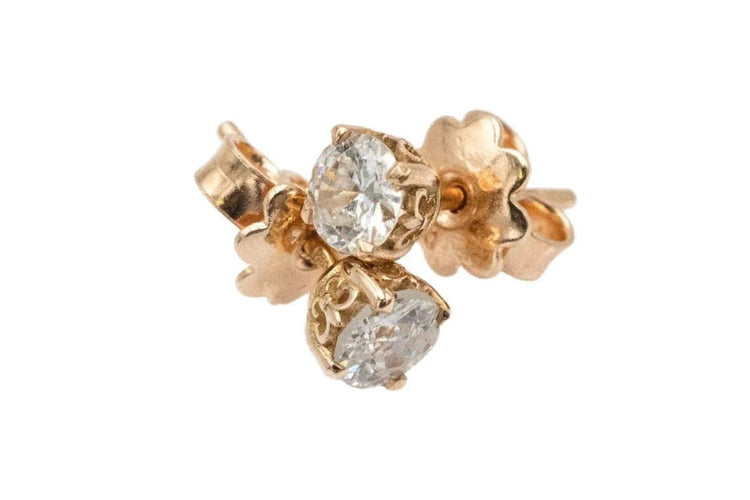 Boucles d'oreilles Boucles d'oreilles diamants taille ancienne en or jaune 58 Facettes 11203