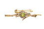 Broche Broche ancienne en or jaune avec olivine et diamants 58 Facettes 10280