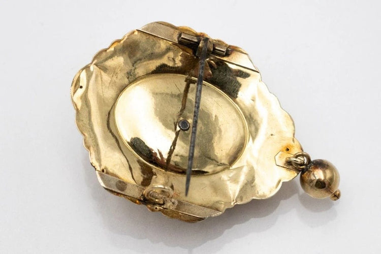 Broche Broche Biedermeier antique dorée (années 1840) 58 Facettes 9528C