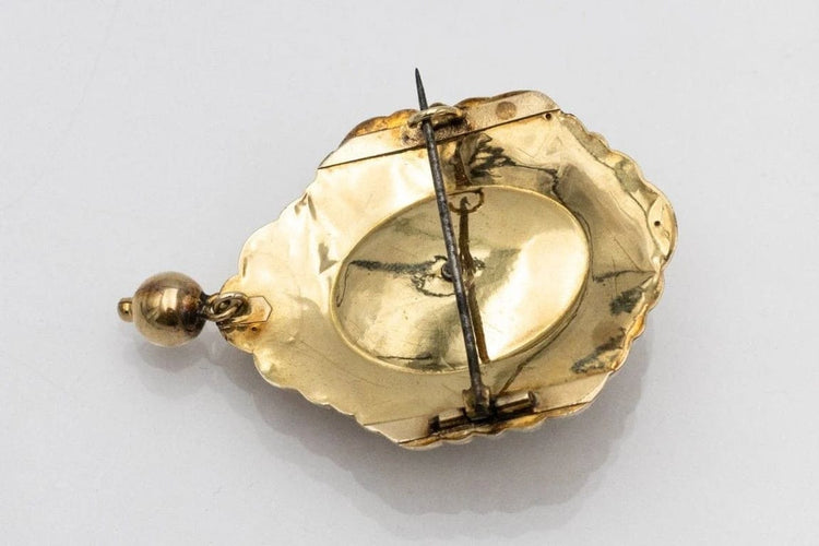 Broche Broche Biedermeier antique dorée (années 1840) 58 Facettes 9528C