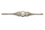 Broche Broche en or jaune 18 carats et platine avec diamants 0,95 ct et perle 58 Facettes 10611