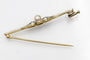 Broche Broche en or jaune 18 carats et platine avec diamants 0,95 ct et perle 58 Facettes 10611