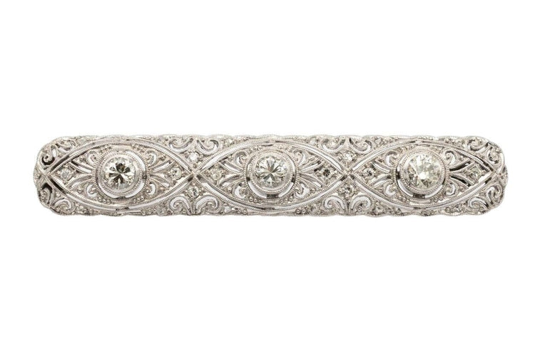 Broche Broche Art déco en or blanc et diamants 58 Facettes KLD2