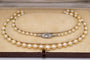 Collier Collier ancien en perles avec fermoir en or jaune, platine et diamants 58 Facettes 10271