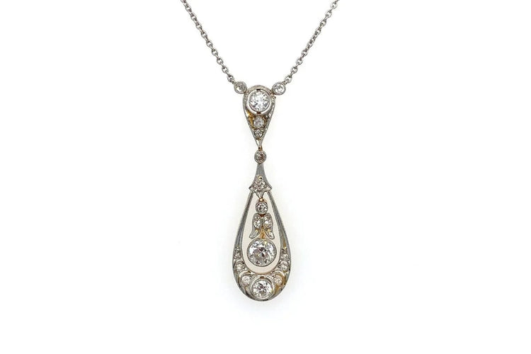 Collier Collier Art déco en or jaune 18 carats avec diamants 0,50 ct 58 Facettes 10713