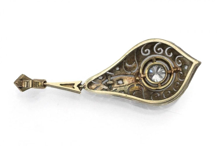 Pendentif Art déco - Pendentif en or jaune, platine et diamants 58 Facettes 11032